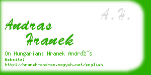 andras hranek business card